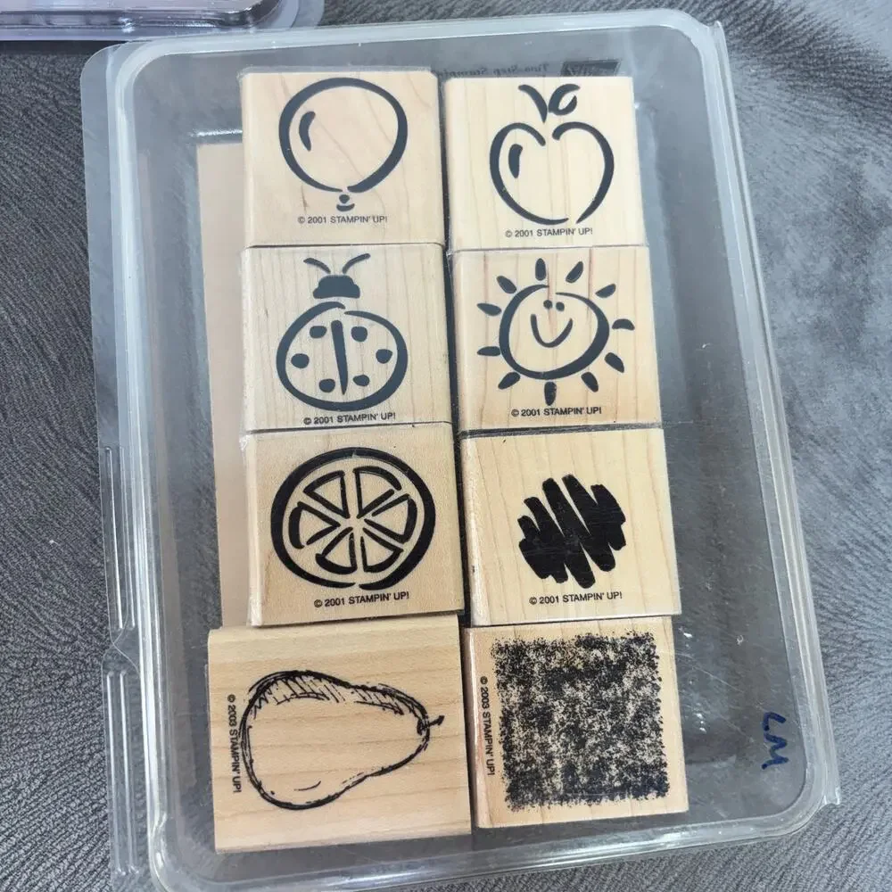 Stamping Up Miscellaneous Lot Of 19 Scrapbook Craft Stamps Wood Mounted New Used